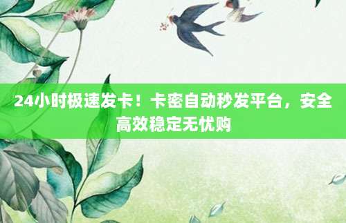 24小时极速发卡!卡密自动秒发平台,安全高效稳定无忧购